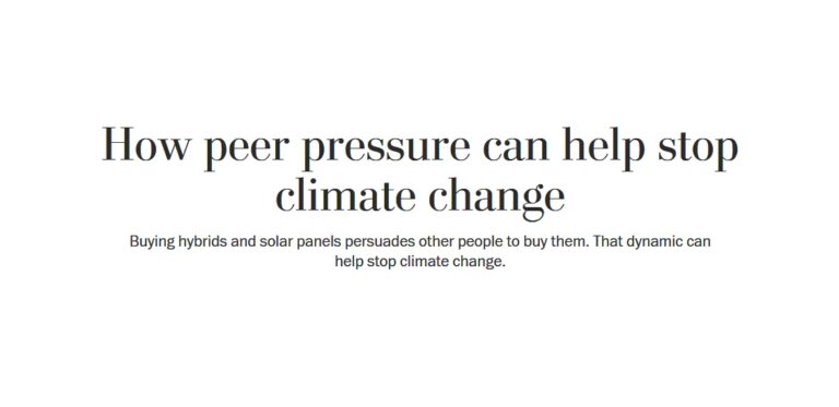 לחץ חברתי יכול לעזור לעצור את שינוי האקלים