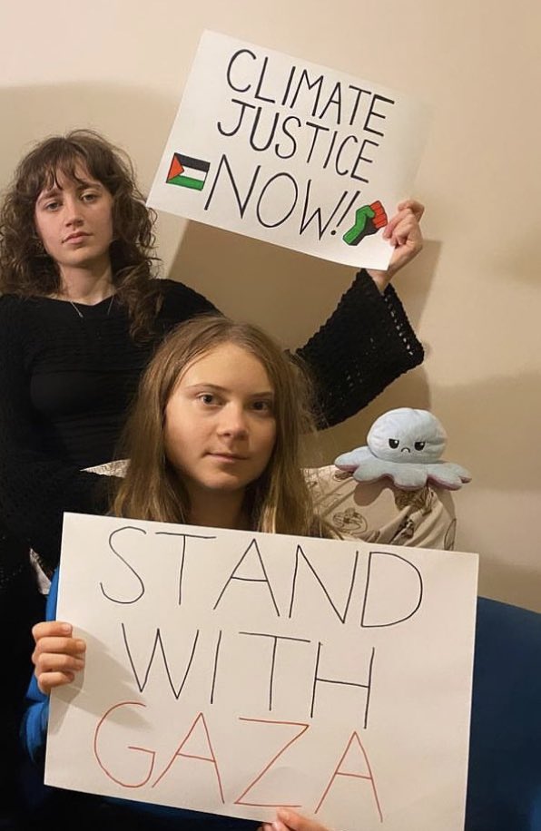 Greta Thunberg "Stand with Gaza" no mention of brutal killings, raping, burning live bodies