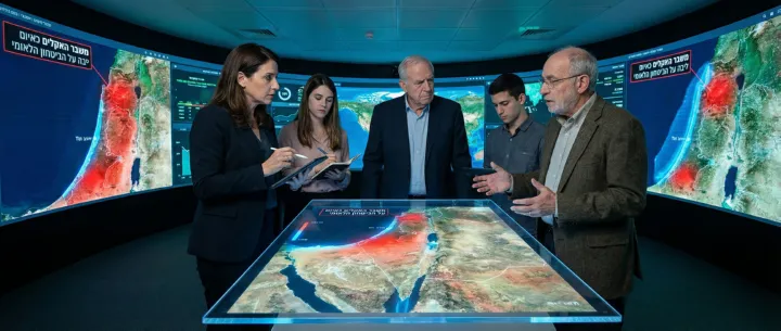 מומחי ביטחון לאומי נפגשים לדיון בנושא "שינוי האקלים כאיום על הביטחון הלאומי של ישראל" (נוצר באמצעות AI)