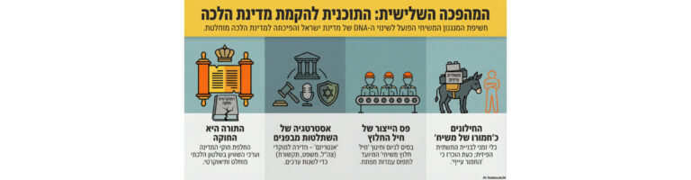 המהפכה השלישית: התכנית להקמת מדינת הלכה - מבוא. חשיפת המנגנון המשיחי הפועל לשינוי ה-DNA של מדינת ישראל והפיכתה למדינת הלכה מוחלטת