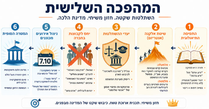 המהפכה השלישית | השתלטות שקטה. חזון משיחי. מדינת הלכה.