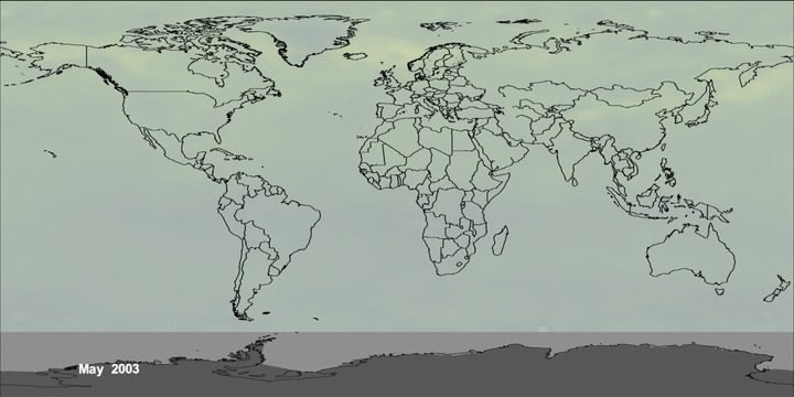 ריכוז הפחמן הדו חמצני באטמוספירה בחודש מאי 2003