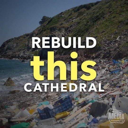 תבנו מחדש את הקתדרלה הזו: פלסטיק מזהם את הים, הקרקע, והאוויר ופוגע בבריאות של כולם